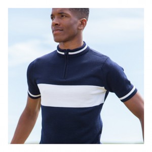 Jura Merino Wool Cycling Jersey – Short Sleeves – Navy / White
